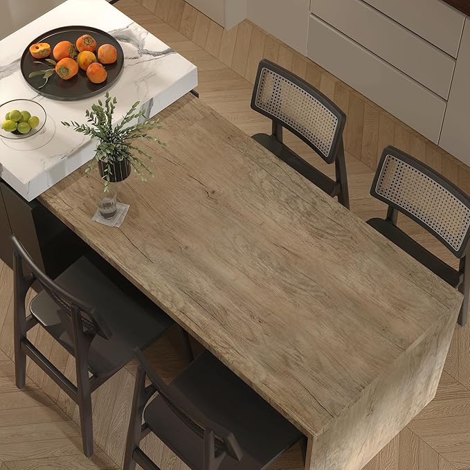 BOMENG 31.5x197in Extra Wide Dark Brown Wood Grain Contact Paper Peel and Stick