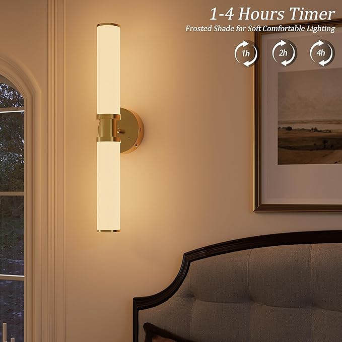 Rayogale Battery Operated Wall Sconce Set of 2, Modern Rechargeable Wall Lights