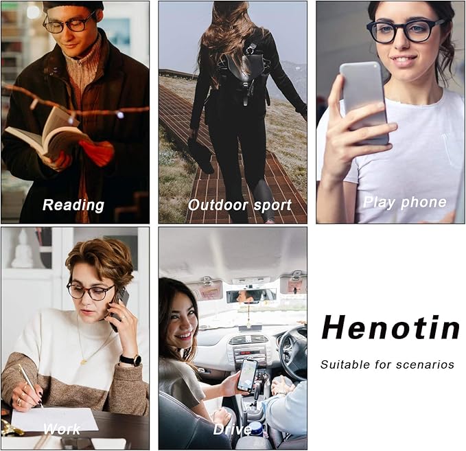 Henotin 3 Pack Blue Light Blocking Reading Glasses,Spring Hinge Computer Readers for Men Women,Anti UV Ray Filter Eyeglasses (Mixed Color, 1.25)