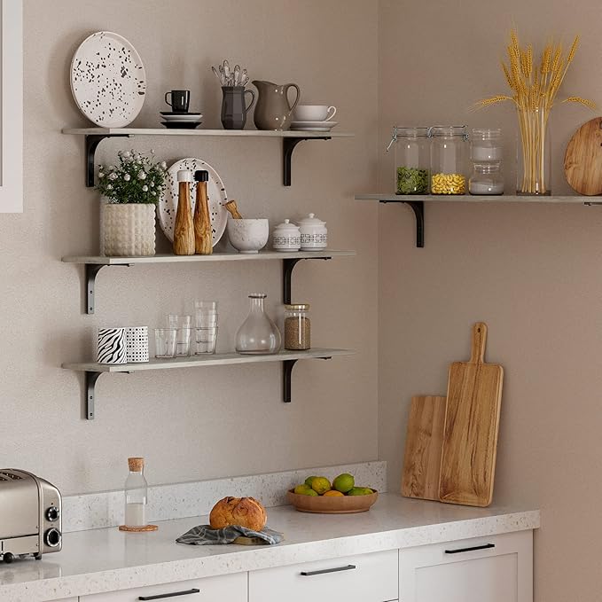 DINZI LVJ Long Wall Shelves, 39.4Inch Wall Mounted Shelves Set of 2, Extra