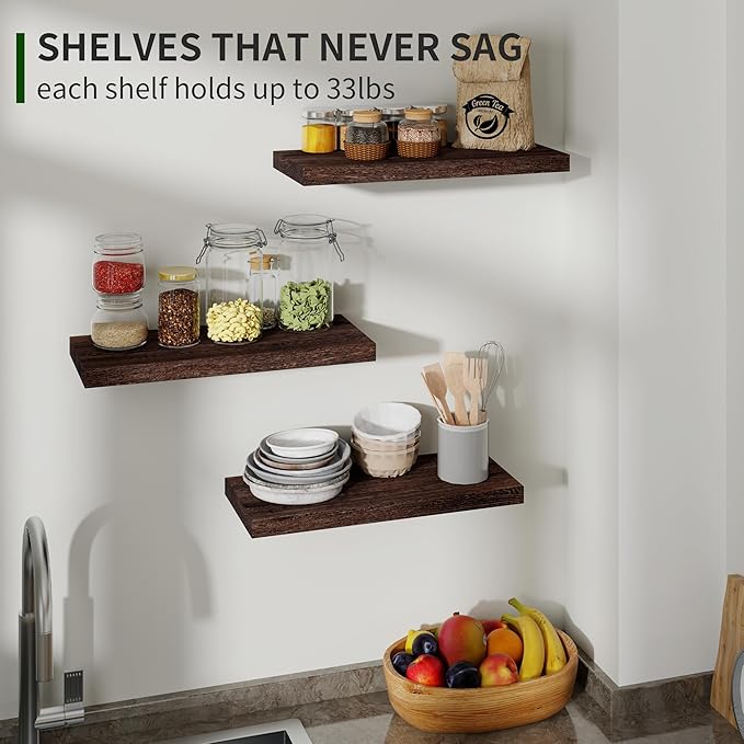 Marsmiles Wood Floating Shelves