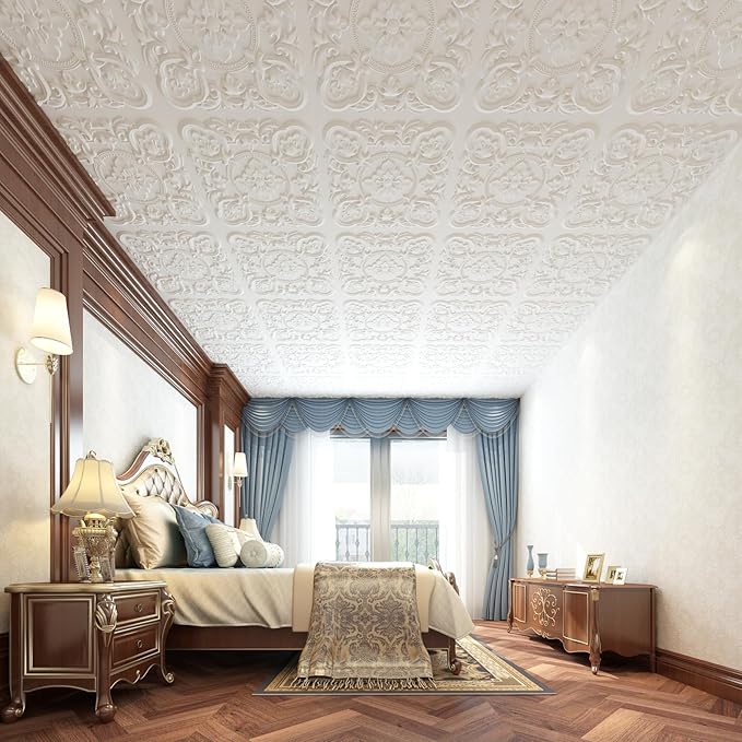 Art3dwallpanels 12 Pack Drop Ceiling Tiles, 24 x 24 Inch High Grade PVC 3D Wall