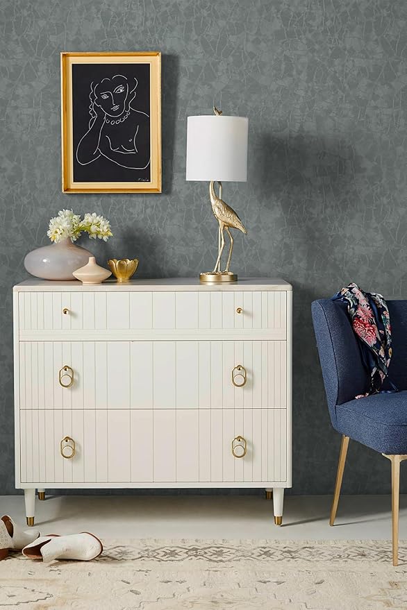 Yasinet Peel and Stick Wallpaper Removable Wallpaper Modern Grey-Green Embossed