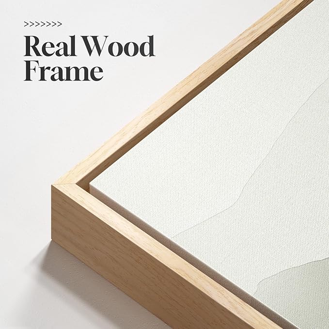 Large Framed Green Forest 3 Piece Wall Art for Living Room, Abstract Landscape Foggy Mountain Print Canvas Artwork for Walls, Modern Nordic Rustic Nature Wall Decor for Bedroom Home Office, 24x36 Inch