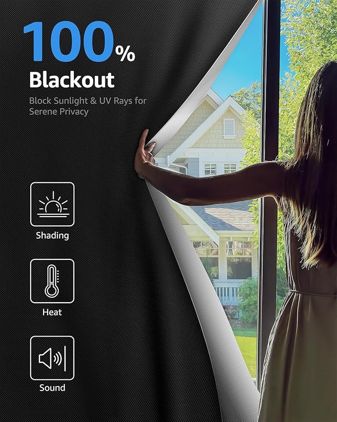 Sumobaby Blackout Curtains for Bedroom Portable 67"x60", No Drill Blackout