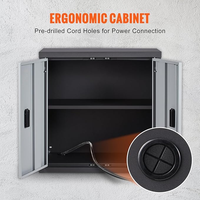 VEVOR Foldable Wall Cabinet, Metal Garage Locker Mounted 26" Small Tool Chest