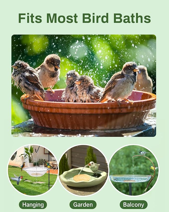 Bird Bath Purification Disk Pure Copper Outside Winter Solar Power Birdbath Wild Hummingbird Hanging Bowl Metal Warmer Deck Railing Humming Feeder Outside Water Pole Fountain Station Gift Rose
