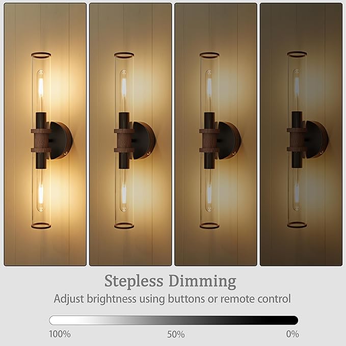 Battery Operated Wall Sconce Set of 2, Modern Cordless Wall Lights