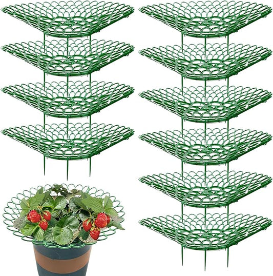 Strawberry Planter, 10PCS Strawberry Plants Support with 3 Sturdy Legs, 10" Dia. Removable Tower, Hollow Holder for Indoor Oudoor, DÃ©cor de pelouse