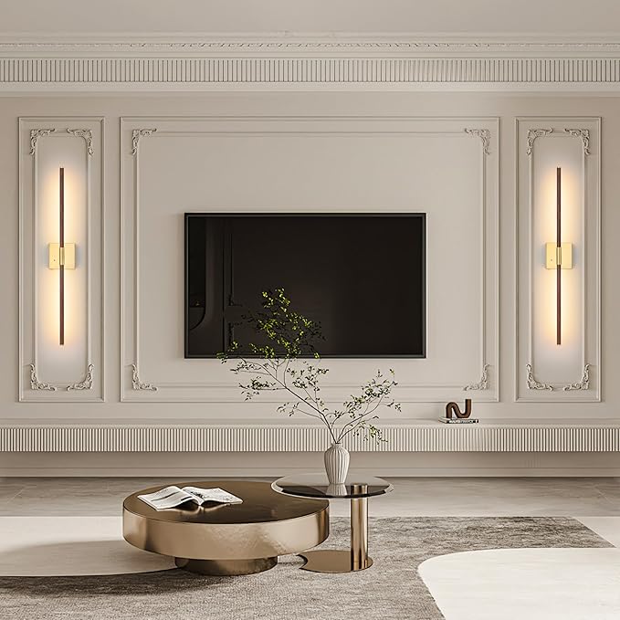 Morauroral 36 Inch Battery Operated Wall Sconces Set of 2, Dimmable Battery