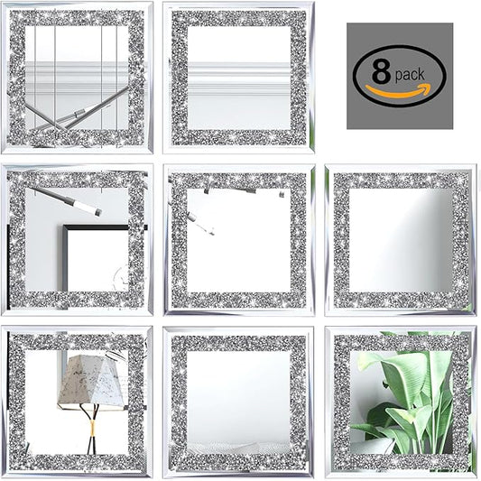 Crush Diamond Mirrors Wall Decor 6inch Mirror Tiles