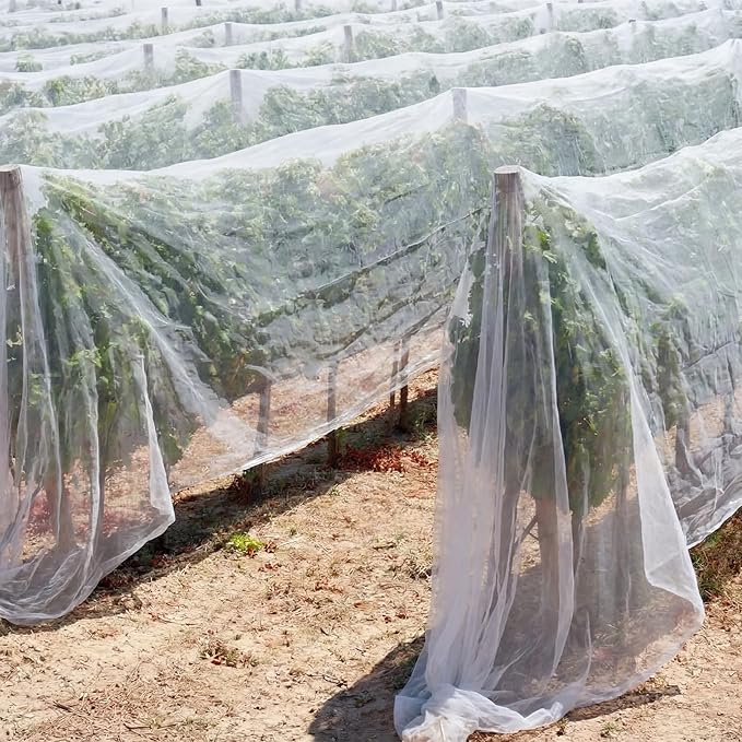 Garden Insect Netting for Raised Beds Extra Large Fruits Tree Netting Pest Barrier White Ultra Fine Mesh Row Bed Covers Net for Vegetable Fruit Protection from Insect Bird Animals(20 x 33 ft)