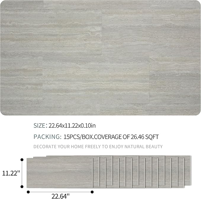 SINGULARWOOD 15pcs/26.46 sq ft Soft Stone Wall Tiles, Flexible Travertine Rock