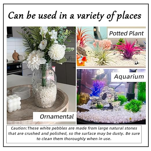 18lb 1/4" Small White Rocks for Plants,Potting,Succulents Aquarium Fish Tank Garden Vases Decorative Pebbles Gravel Rocks Stones