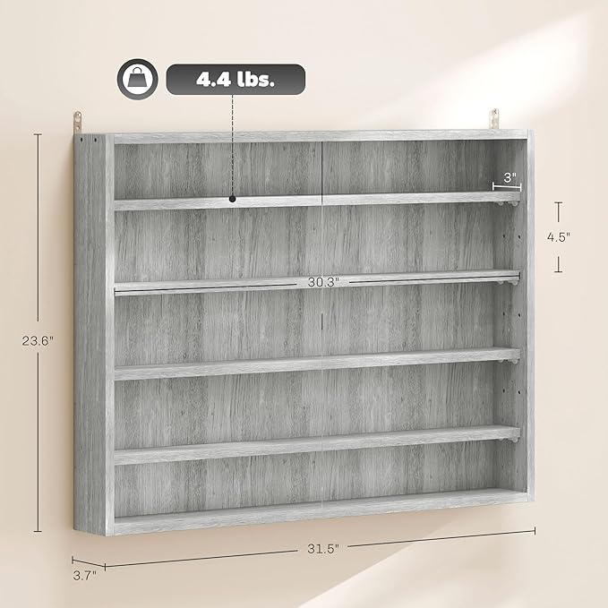 HOMCOM 5-Tier Display Cabinet, Glass Door Cabinet