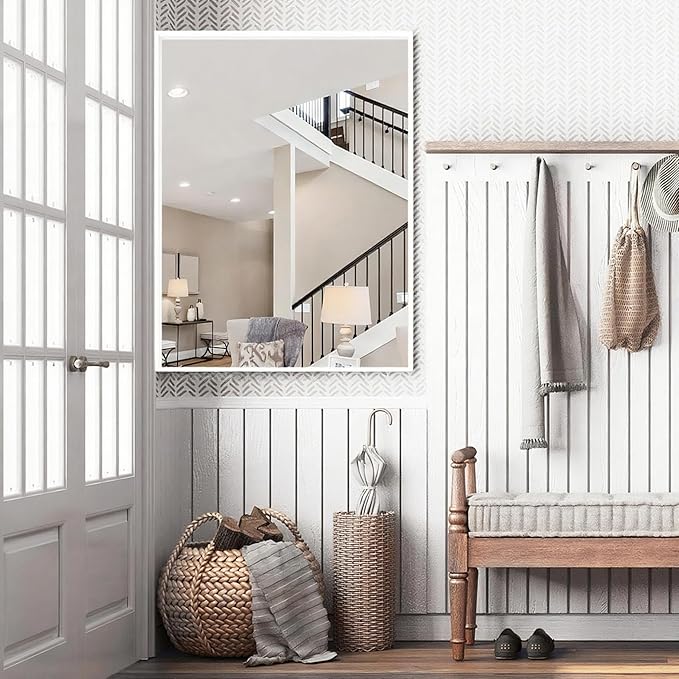 36x30 Inch White Bathroom Mirrors