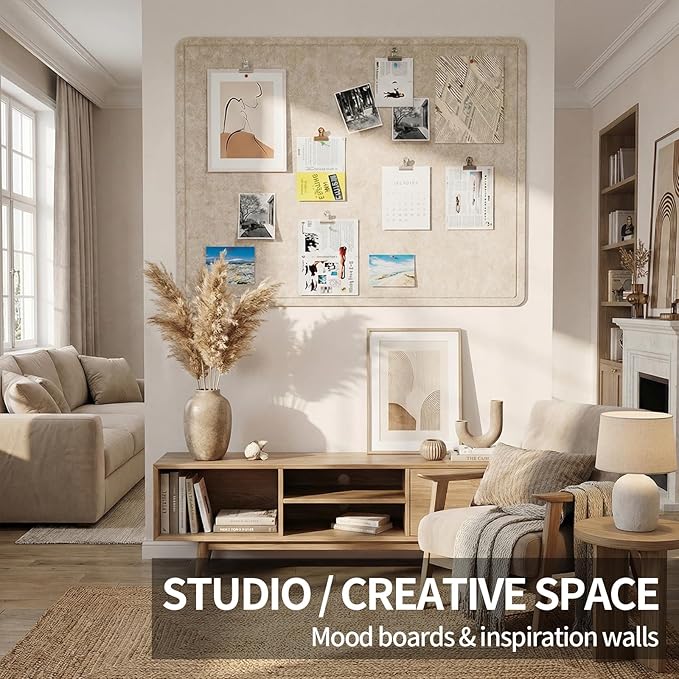 Large Felt Bulletin Board for Wall, Soft Felt Cork Board for Office, Home