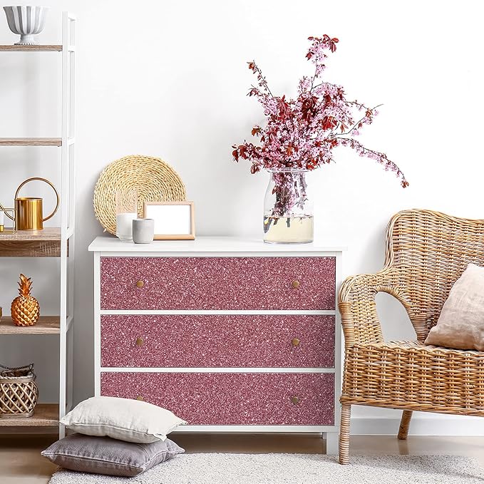 CRE8TIVE Rose Gold Wallpaper Border Peel and Stick Wall Border Fabric Glitter