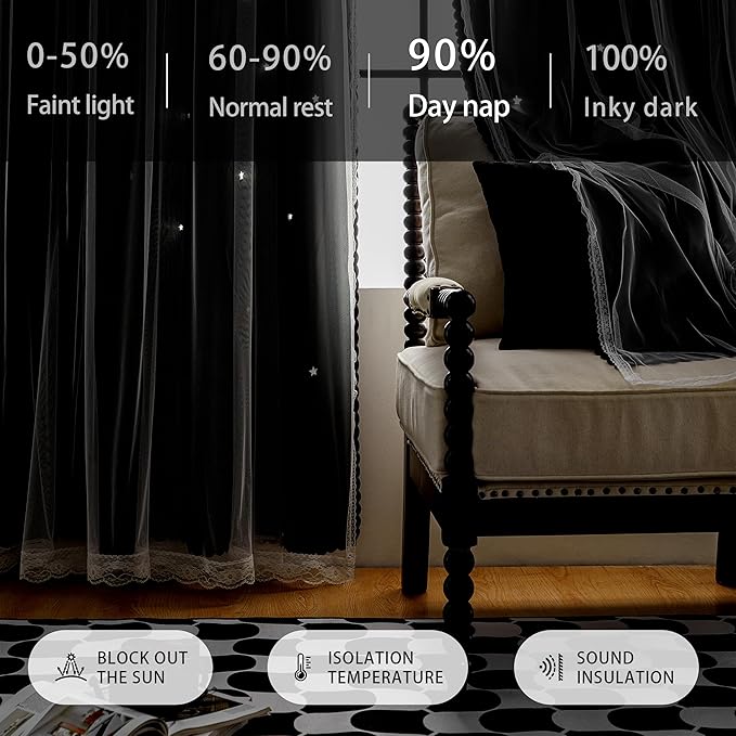 XiDi Curtains for Bedroom Windows, Unicorn Curtains for Kids Room