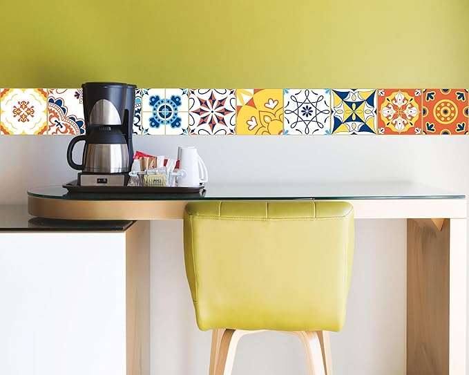 FLFK Wallpaper Border Tile Stickers Peel and Stick Wall Border