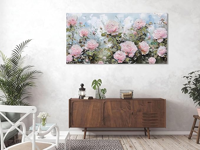 Ardemy Flower Wall Art Canvas Art Wall Decor, Floral Painting Textured Picture