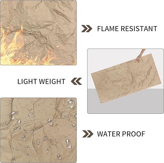 3D Faux Stone Wall Panels, Lightweight & Waterproof Accent Marble Rock Skin