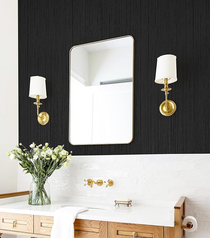 Dviolet Black Grasscloth Textured Fabric Contact Paper