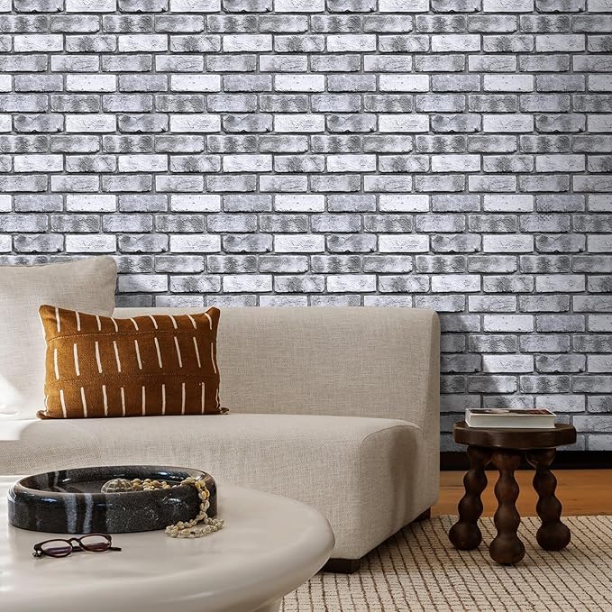 COMSTICKC 3D Faux Brick Wall Panel Peel and Stick, Small Size, Ultra-Light PVC