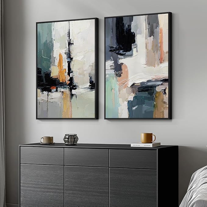 Framed Colorful Abstract Wall Art
