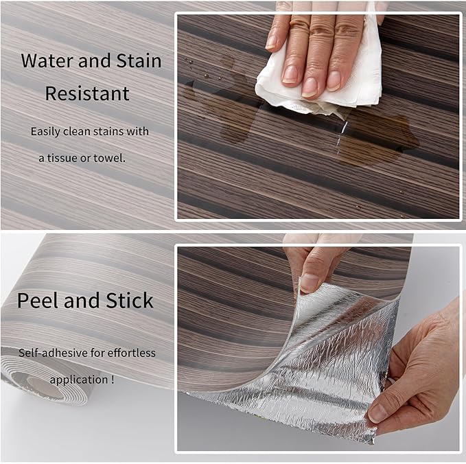 Haimin Wood Grain Slat Wall Panels Peel and Stick Faux Wood Thick Wallpaper