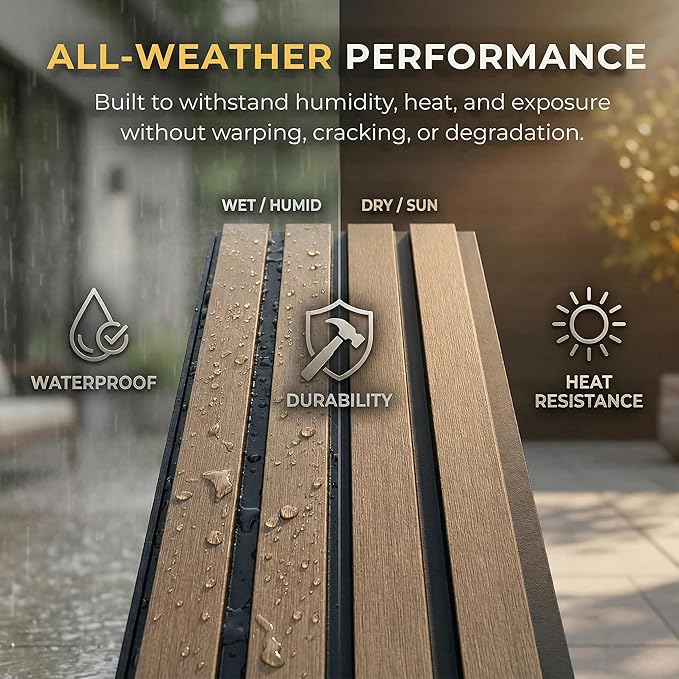 From Plain to Beautiful in Hours WPC Exterior Wall Slat Panels Waterproof