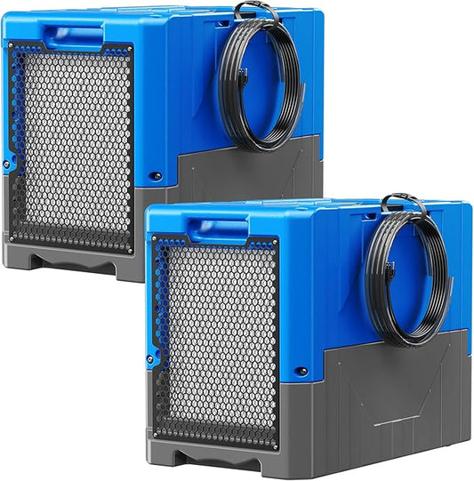 190Pints High Efficiency Commercial Dehumidifier for Basements-6000 Sq Industrial Grade Dehumidifiers with Pump & Drain Hose for Crawl Spaces Water Damage Restoration-Auto Defrost, Memory Starting-2PC