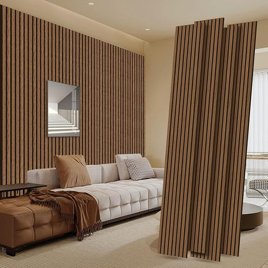 RITOLLO 4 Pack Wood Panels for Wall, 92.5"×12.6" Wood Slat Acoustic Panels for