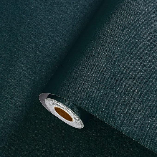 Dark Green Wallpaper Peel and Stick Textured Blackish Green Grasscloth Contact