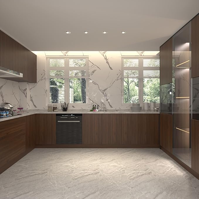 BOMENG Walnut Wood Contact Paper Roll Thick Brown Textured Wood Grain Peel and