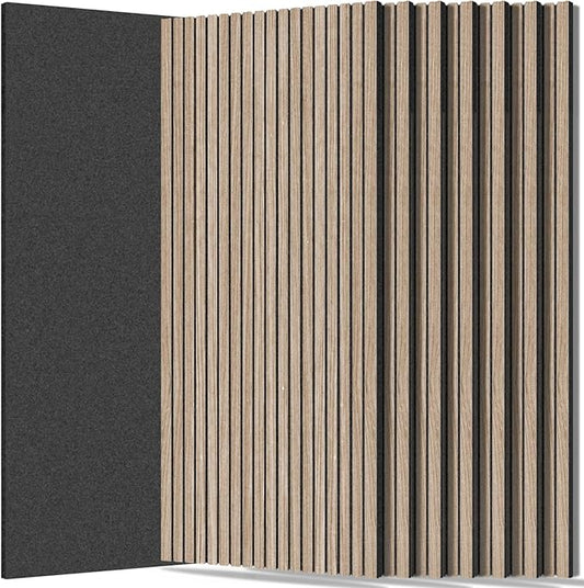 RITOLLO 8 Packs Acoustic Panel 47.2"×23.6" Sound Absorbing Slat Wall Panels