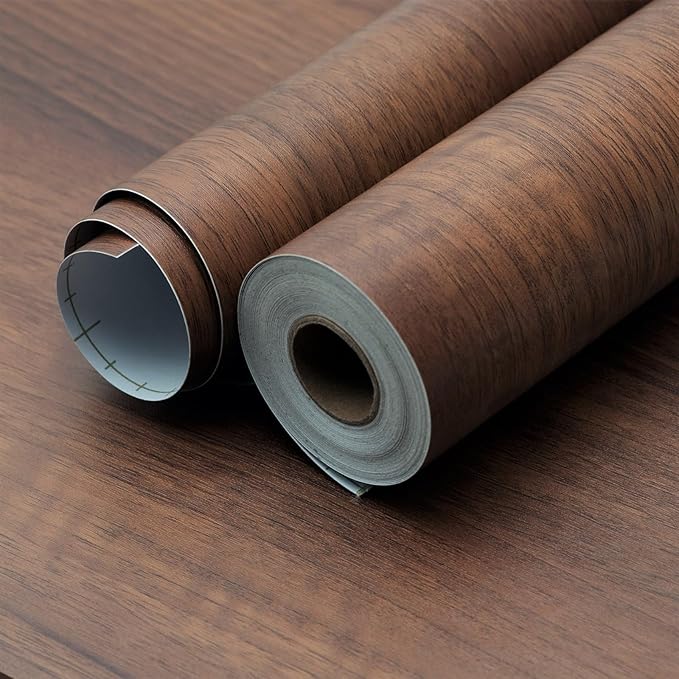 Walnut Wood Contact Paper 31x157 inch Wood Peel and Stick Wallpaper Matt Thick