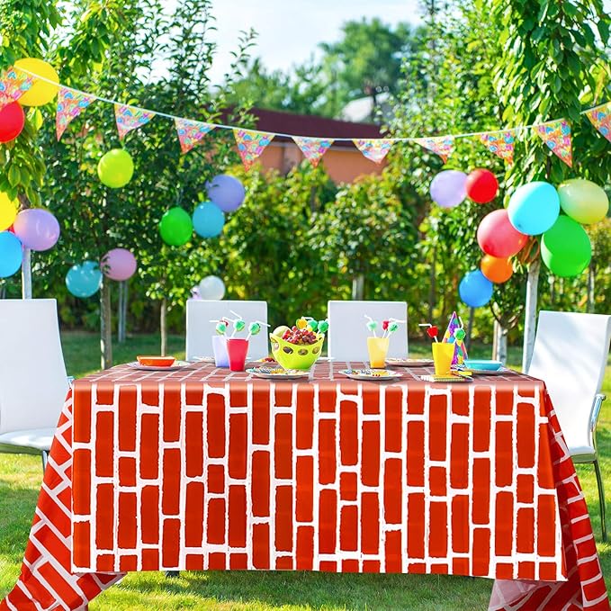 Chuangdi 2pcs 4.5 x 9 Feet Brick Wallpaper Peel and Stick Backdrop Tablecloth