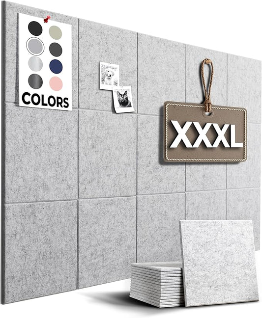 WALLHERO Cork Boards for Walls, Bulletin Boards 59"x36" | 15 Pack | Felt