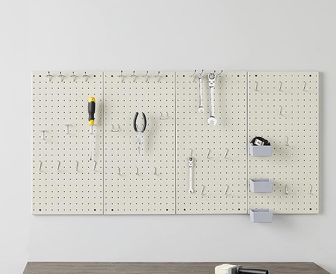 Amazon Basics Rectangular Metal Pegboard Wall Organizer, Tool Storage