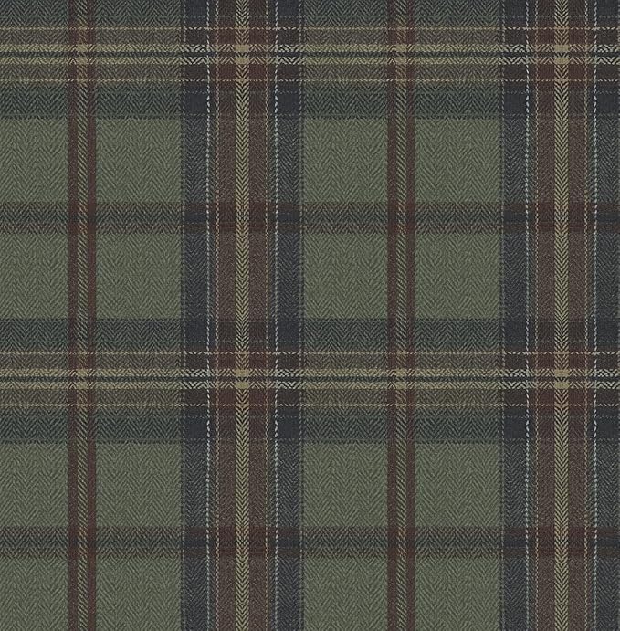 NextWall Harry & Grace Herringbone Plaid Premium Matte Non-Woven Peel and Stick