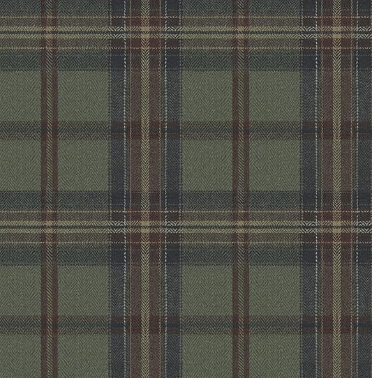 NextWall Harry & Grace Herringbone Plaid Premium Matte Non-Woven Peel and Stick