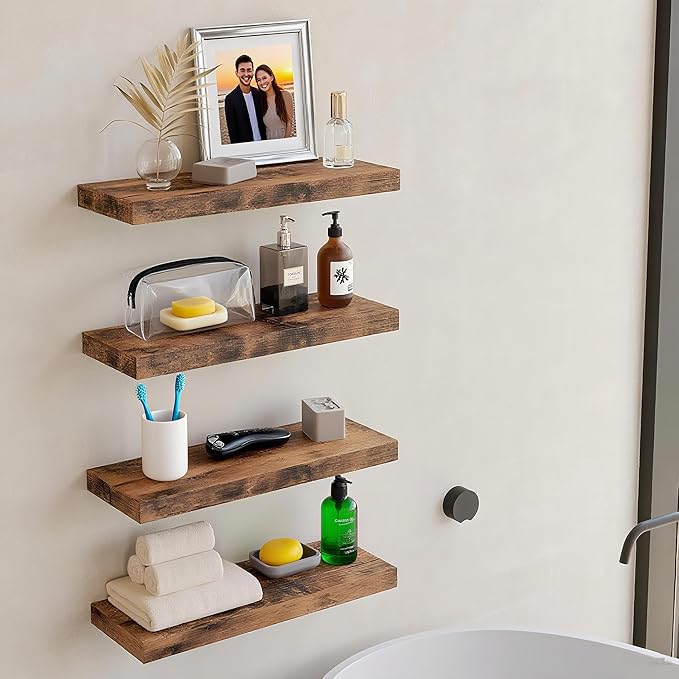 Vervida® Rustic Brown Floating Shelves
