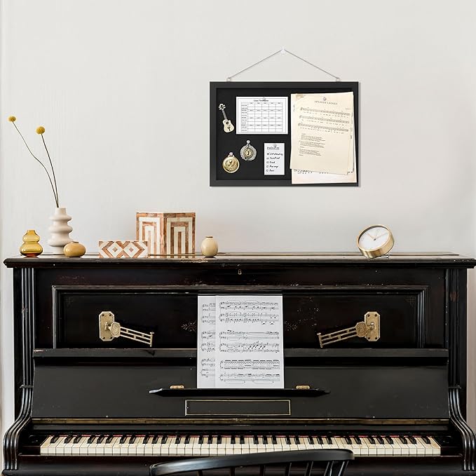 DAHAPYBOO Cork Board with Linen Black 2Pack, Bulletin Board 17"x12", Corkboards