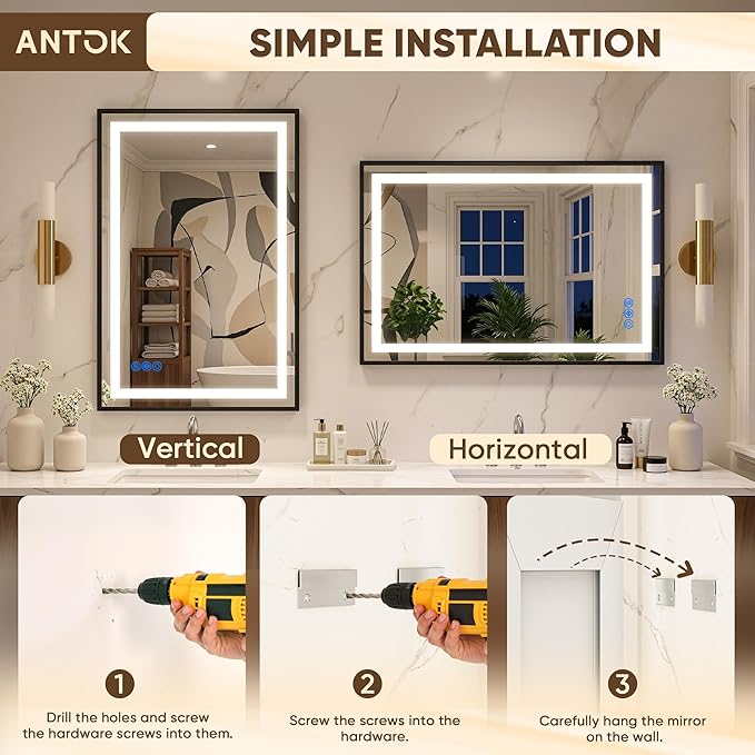 Antok 60X36 LED Bathroom Mirror