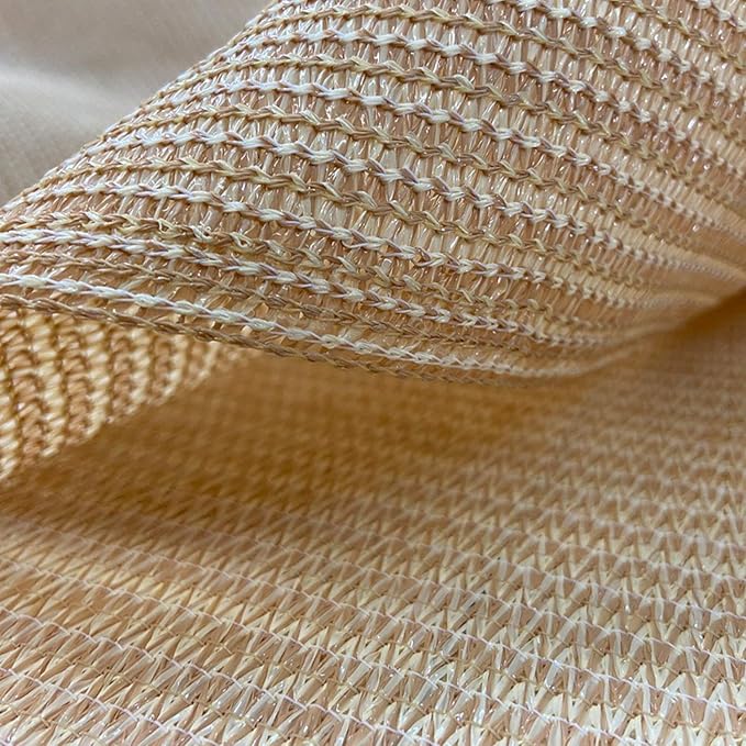 Alion Home© HDPE Privacy Screen Mesh for Pool, Patio, Deck, Balcony, Railing, Fence. No Black Trim. (5' x 16', Banha Beige)