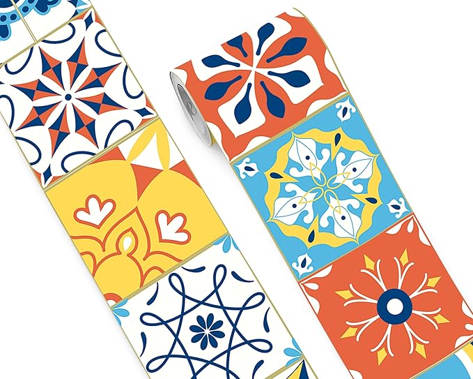 FLFK Wallpaper Border Tile Stickers Peel and Stick Wall Border