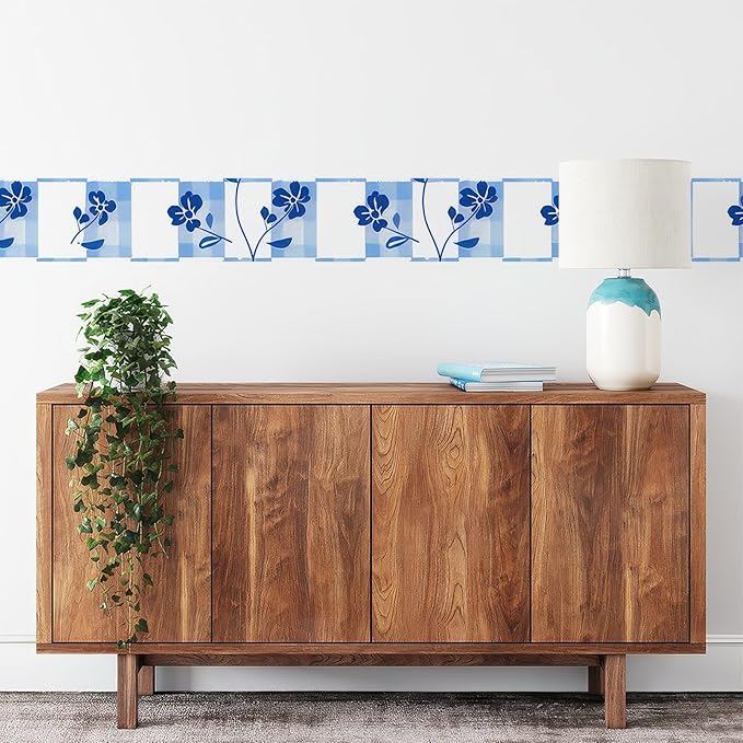 HOMETITUTE Wallpaper Border 4x196 Inch Peel and Stick PVC Wall Border Wallpaper