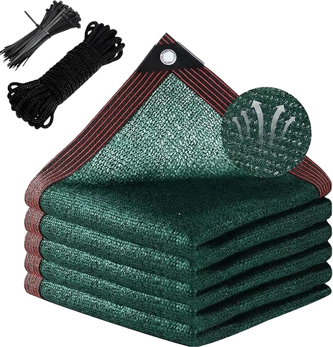90% Blackish Green Shade Cloth, 6X 52 FT Garden Sun Shade Net, Durable Mesh Shade Tarp with Reinforced Grommets for Greenhouse, Plant, Chicken Coop, Pergola, Swimming, Canopyï¼Patioï¼Garden
