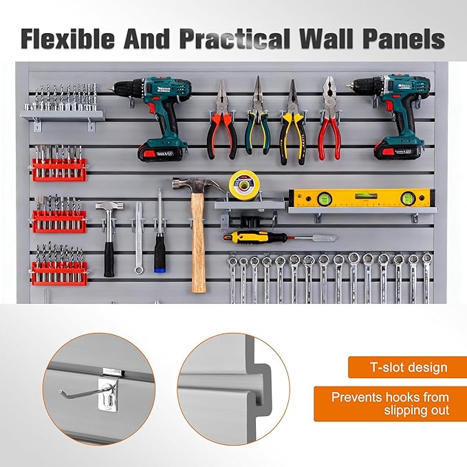 Slatwall 4x4t FT PVC Slat Wall Panels, Interlocking Garage Slat Wall Panels